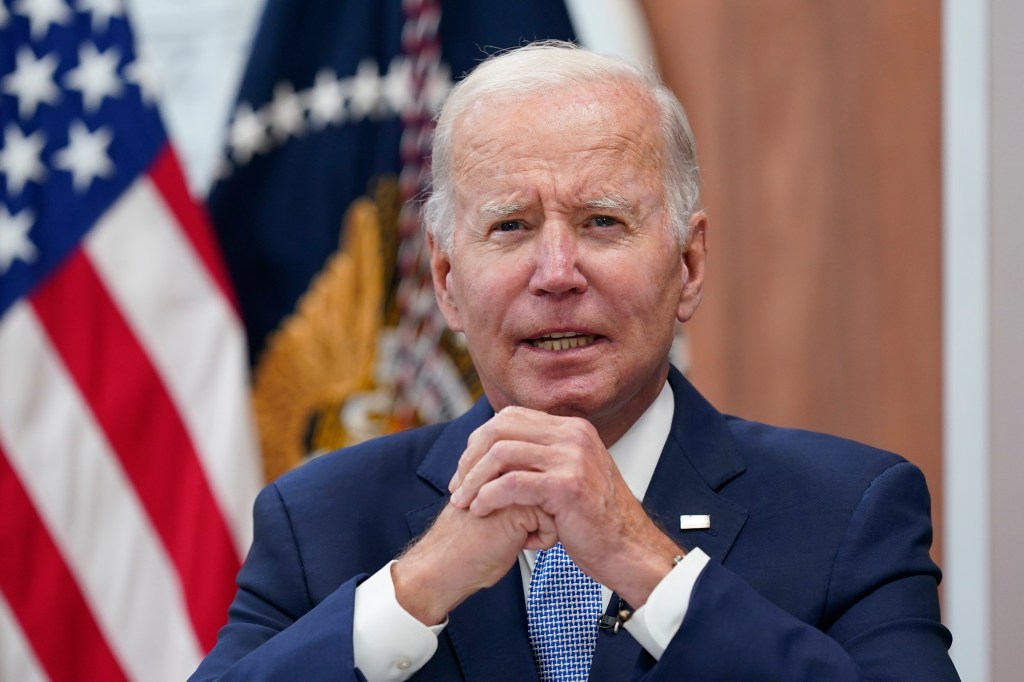 President Joe Biden speaks about the economy during a meeting with CEOs in the South Court Auditorium on the White House complex in Washington, Thursday, July 28, 2022. 
